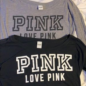 two loose pink long sleeves